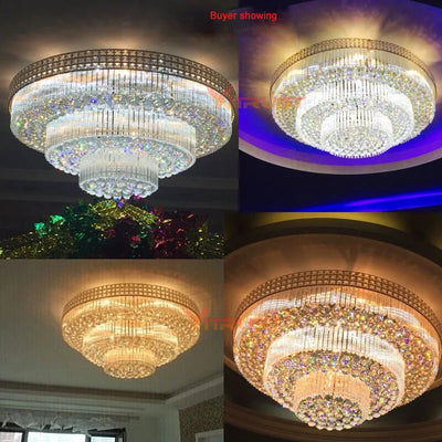 Modern Crystal Ceiling Lights Luxury Golden Luminaria Deckenleuchte