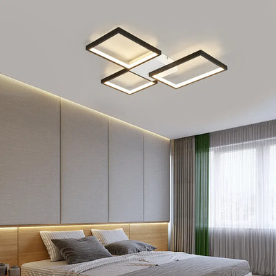 Contemporary Nordic LED Ceiling Lights Dimmable Black/Gold Ceiling Lamp for Living Room Bedroom Decor