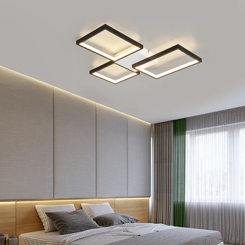 Modern LED Ceiling Lights Living Room Lustre Home Decor Dimmable Black/Gold Ceiling Lamp Fixtures