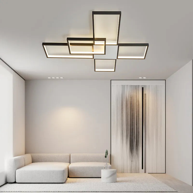 Contemporary Nordic LED Ceiling Lights Dimmable Black/Gold Ceiling Lamp for Living Room Bedroom Decor