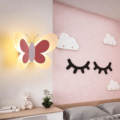 Butterfly Girl Room Lamp - Creative Cartoon LED Wall Lamp for Children's Bedrooms and Study Room