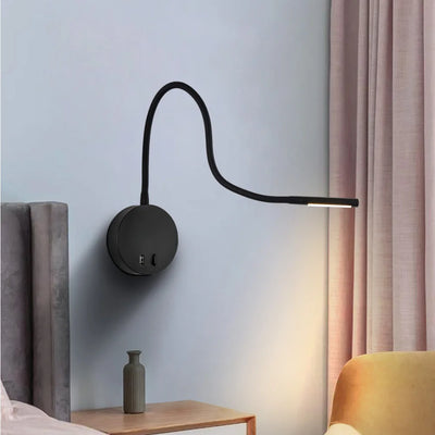 Flexible LED Book Lamp with USB Charger - Wall Mount Reading Light for Bedside Study