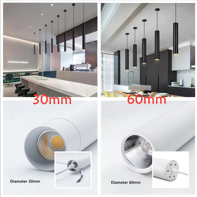 Modern LED Pendant Lamp: Long Tube Design for Kitchen Island, Dining Room, Shop, Bar Counter