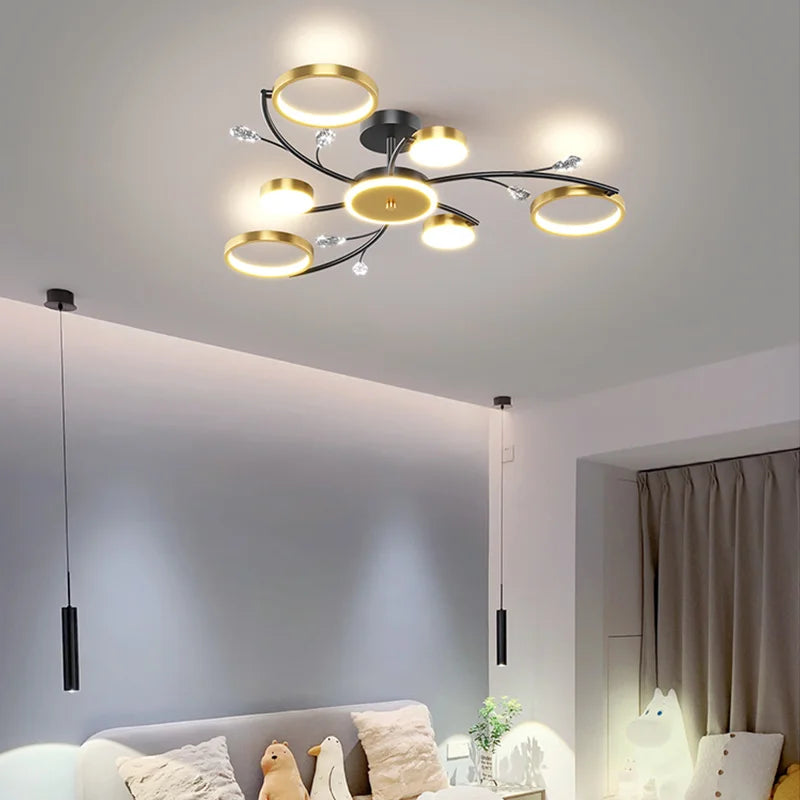 Elegant Modern LED Crystal Chandeliers for Any Room - Dimmable with Remote Control