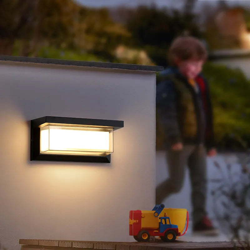 Modern LED Outdoor Wall Lamp with Motion Sensor - Waterproof Porch Light