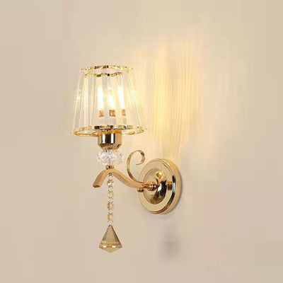 European Petal Wall Lamp – Elegant Gold Single-Head Wall Light for Bedroom, Living Room, and Corridor