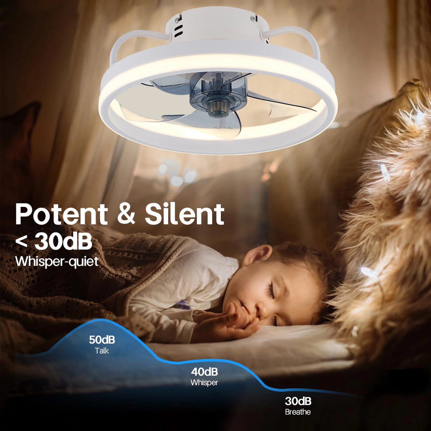 Ceiling Fans With Remote Control and Light LED Lamp Silent Ceiling Fans For Bedroom Living Room Decor