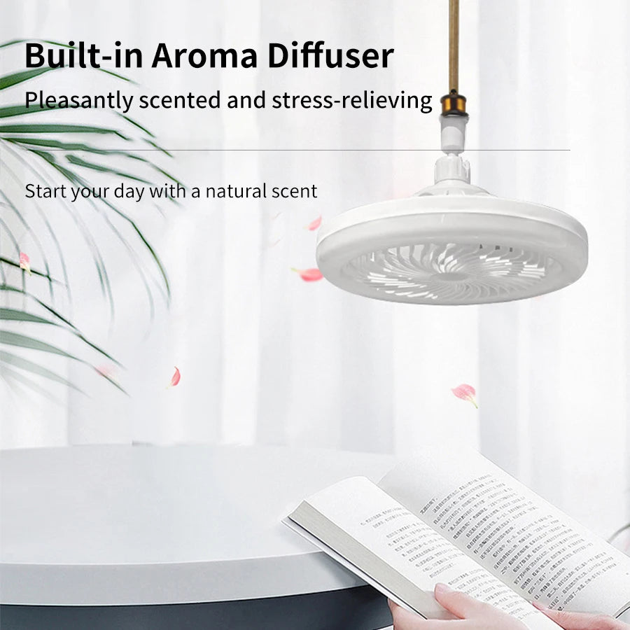 Ceiling Fan Light with Remote Control, 3-Color LED, 30W Silent Fan Ceiling Lamp with Timer for Bedroom and Living Room