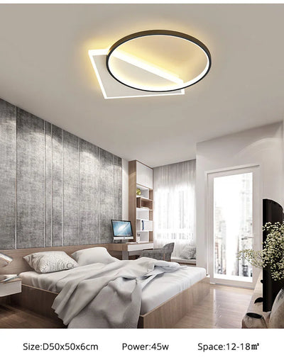 Modern Round LED Ceiling Light Decoration for Bedroom, Study, and Living Room