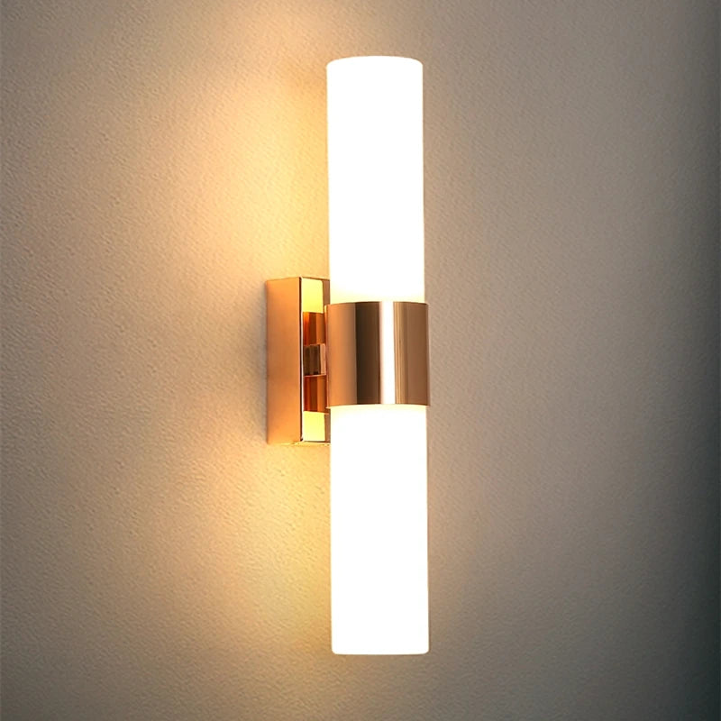 Modern LED Wall Lamp - Golden Metal Acrylic Fixture for Versatile Home Decor Lighting Fixture