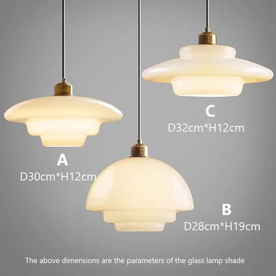 Nordic Cream Wind Milk Glass Art Decorative Pendant Lights: LED E27 Modern Light Fixtures for Kitchen Island, Dining Room,