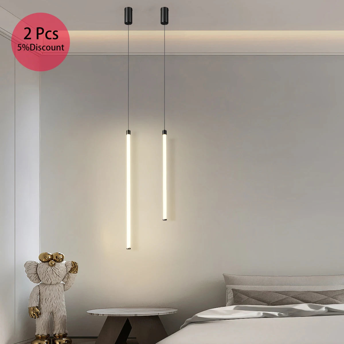 Modern LED Pendant Light - Stylish Lighting Fixture for Indoor Spaces, Suitable for Bedrooms, Bedside Tables