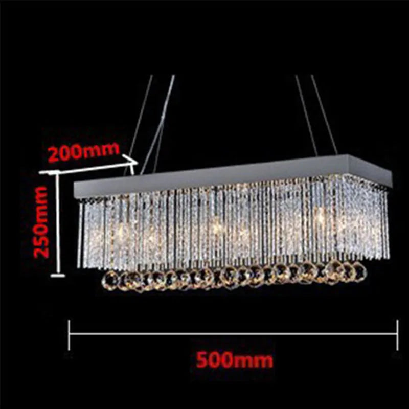 High Quality Modern Square Pendant Crystal Chandelier LED Light Fixture for Bedroom Dining Room