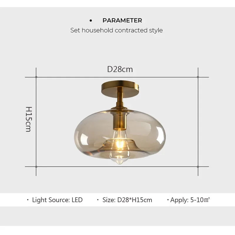 Modern LED Glass Ceiling light Minimalist Cloakroom Balcony Bedroom Dining Room Lamp Indoor lighting