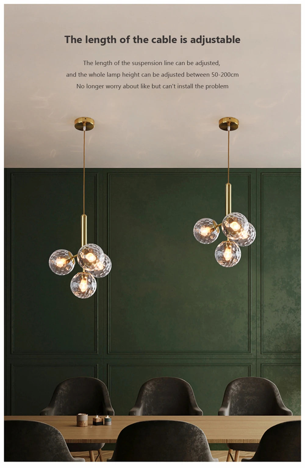 Modern Glass Ball Chandelier Pendant Lights - Stylish Illumination for Home Decor