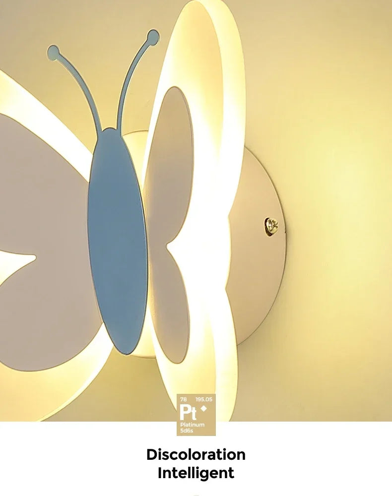 LED Butterfly Wall Sconce Modern Children's Room Butterfly Wall Light