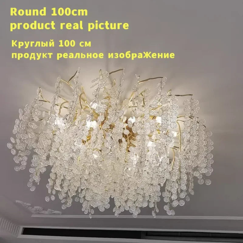 Modern Luxury Crystal Ceiling Chandelier - Money Tree Crystal Ceiling Chandeliers for Living Room Dining Room Bedroom