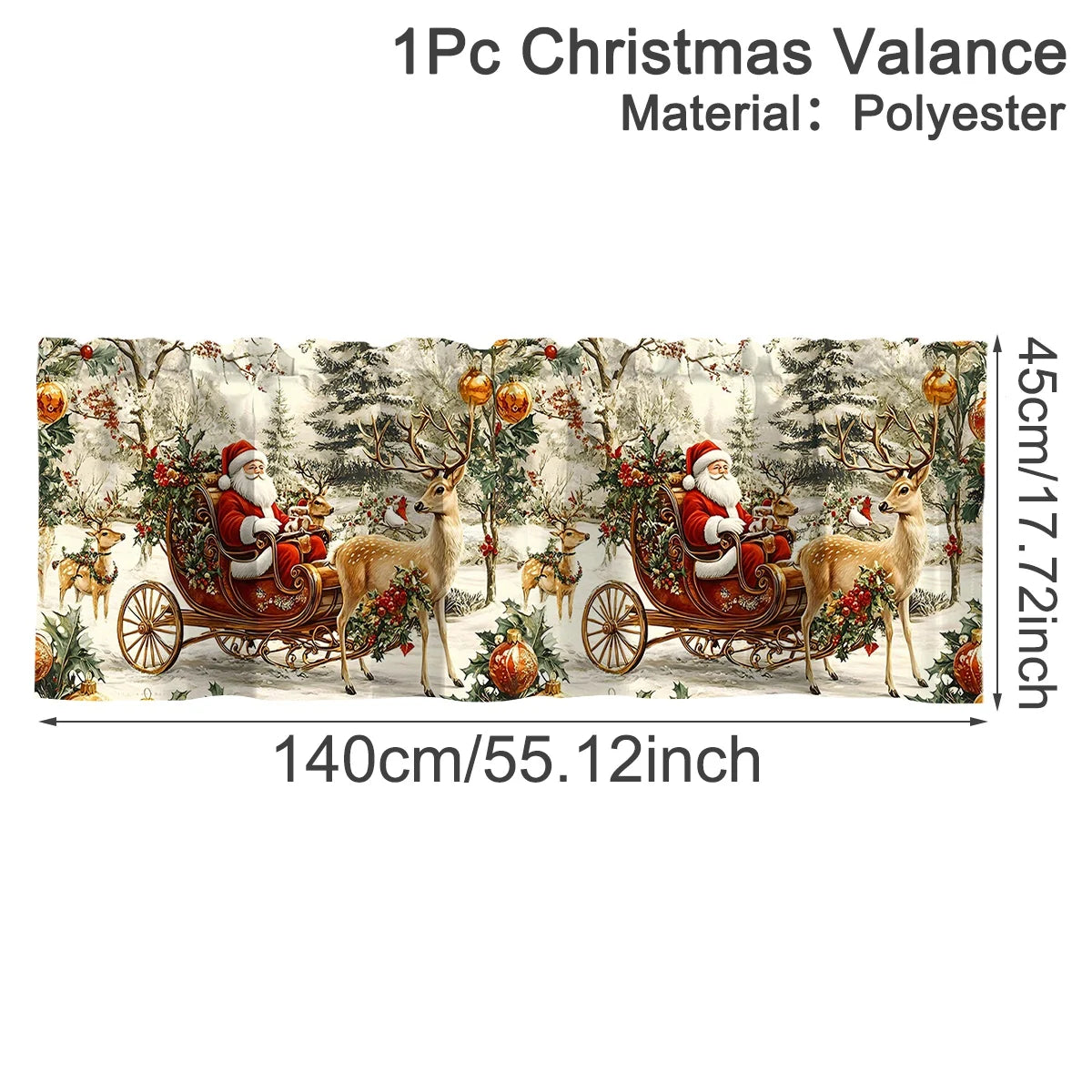 Christmas Short Curtains and Valances for Home Décor 2025–2026 Xmas Kitchen and Bedroom Window Decorations