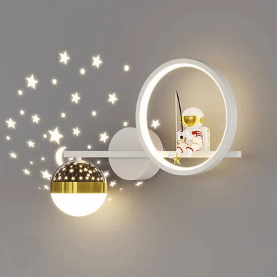 Star Astronaut Projector Wall Light for Children's Living Room Wall Lamp