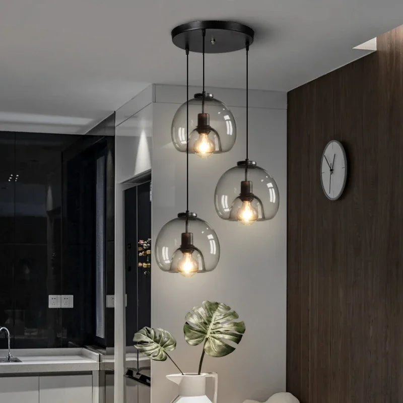 Glass LED Ceiling Chandelier for Modern Home Decor: Ideal For Kitchen, Restaurant, Bar and Cafe