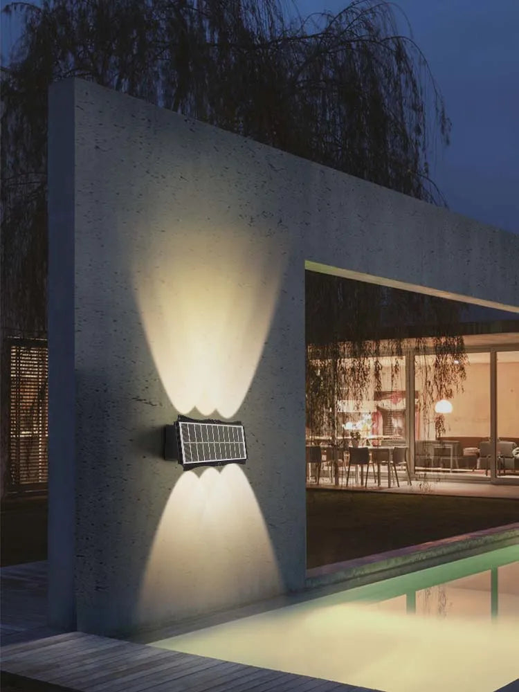 Solar LED Outdoor Up and Down Wall Lamps Lighting for Balcony, Courtyard and Garden