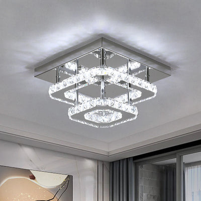 Stainless Steel Modern Crystal Chandelier Luxury Pendant Ceiling Light for Dining Room, Bedroom, or Kitchen