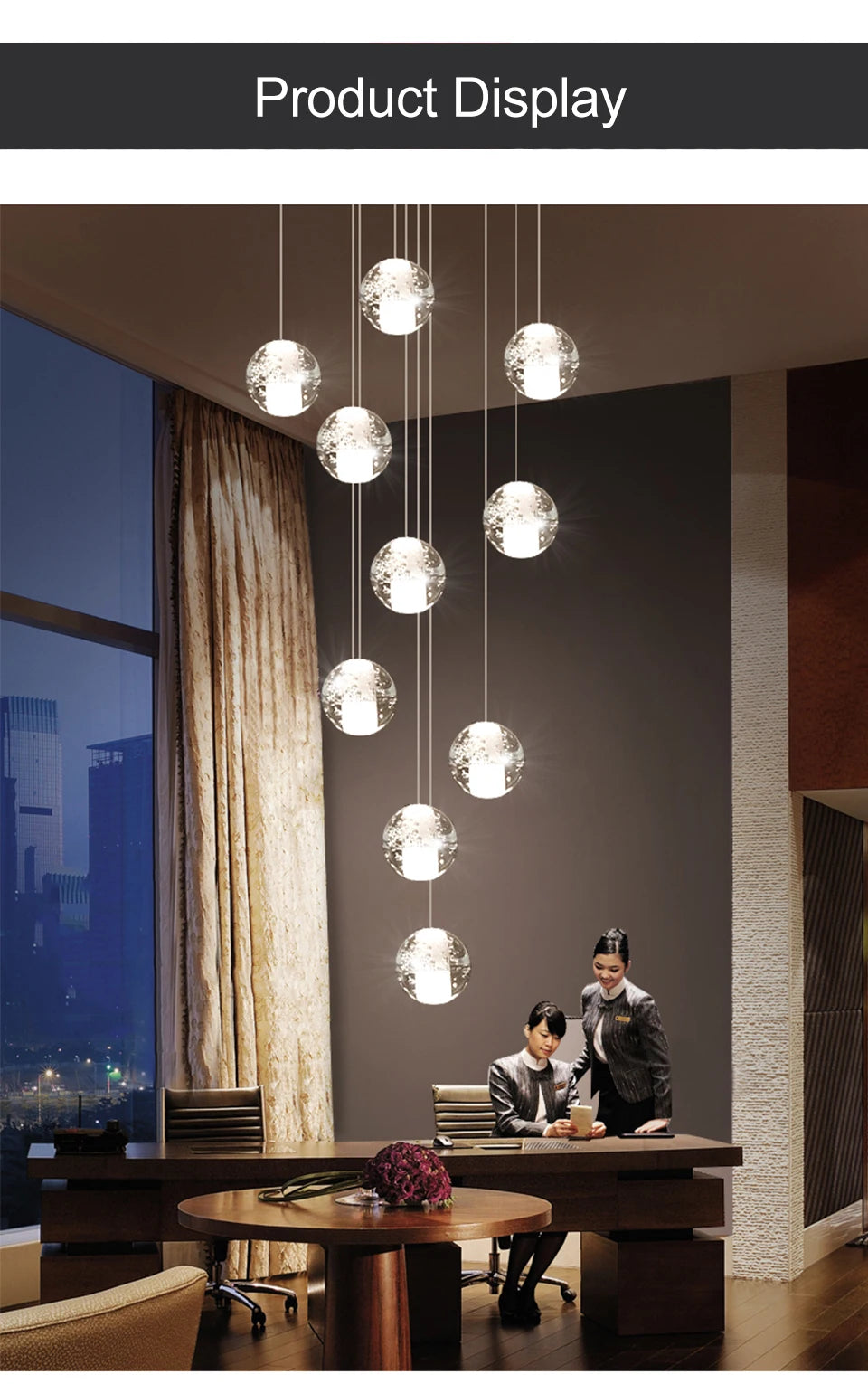 Modern Spiral Staircase Crystal Chandelier - LED Ceiling Light