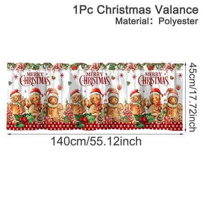 Christmas Short Curtains and Valances for Home Décor 2025–2026 Xmas Kitchen and Bedroom Window Decorations