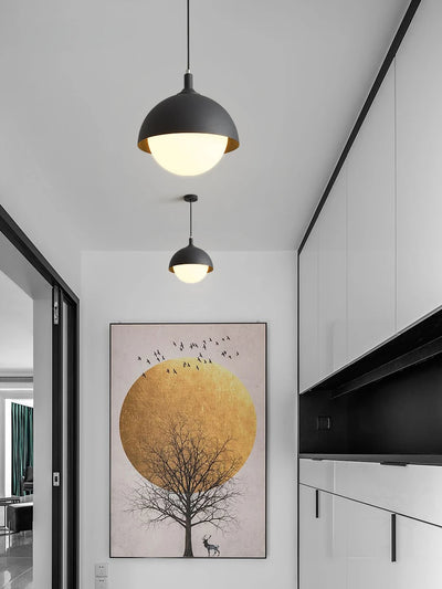 Nordic Corridor Aisle LED Ceiling Light Mounted - White/Black Round Porch Entrance Hall Lustre