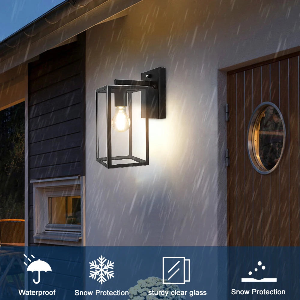 Depuley Dusk to Dawn Sensor Wall Lantern Outdoor/Indoor Wall Sconce - Anti-Rust LED Wall Lighting for Doorway
