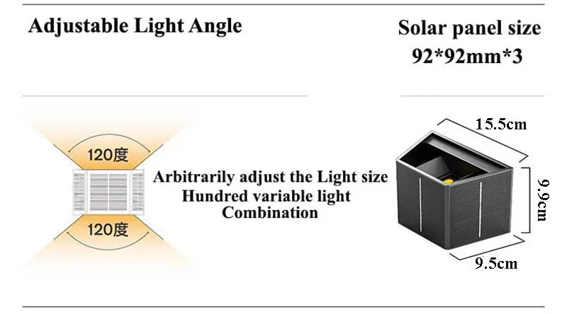 Solar Outdoor Wall Washer Sconce – LED Facade Lamp