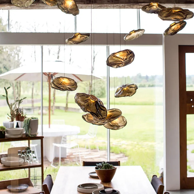 Modern Smoky Grey Glass Cloud Pendant Light: Dreamy & Airy Ambiance for Homes & Restaurants (LED, Adjustable Cord)