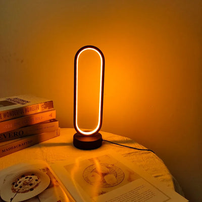 Three-Color Dimming LED Ring Table Lamp - Bedside Night Light for Bedroom and Living Room