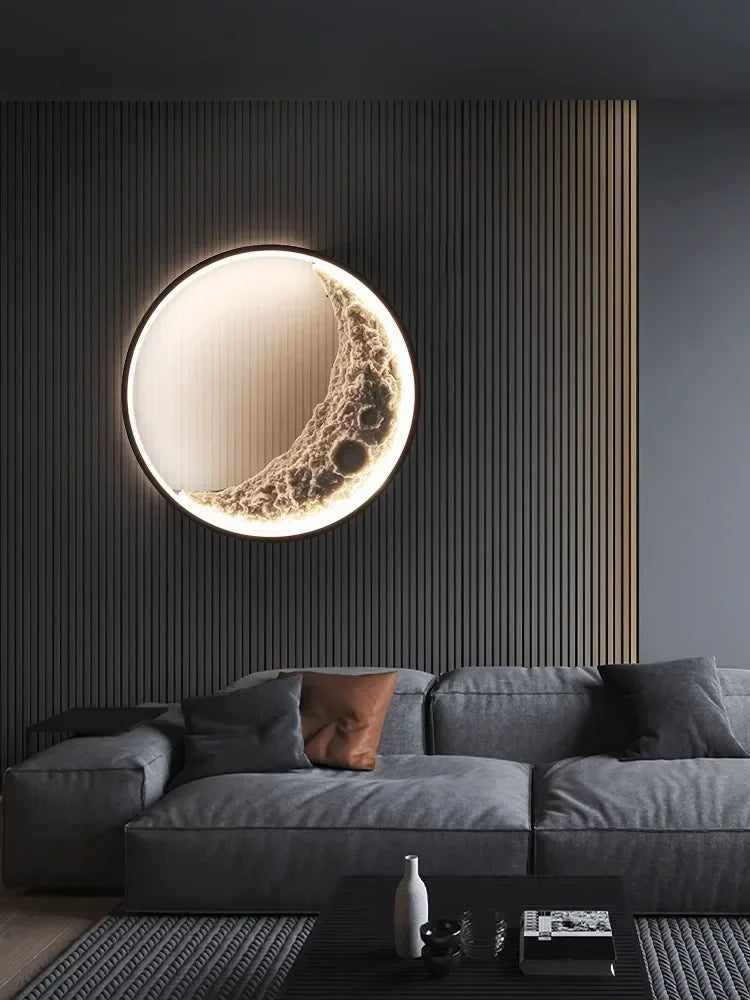 Modern Simple Moon LED Wall Lamps: Ideal for Indoor and Outdoor Lighting