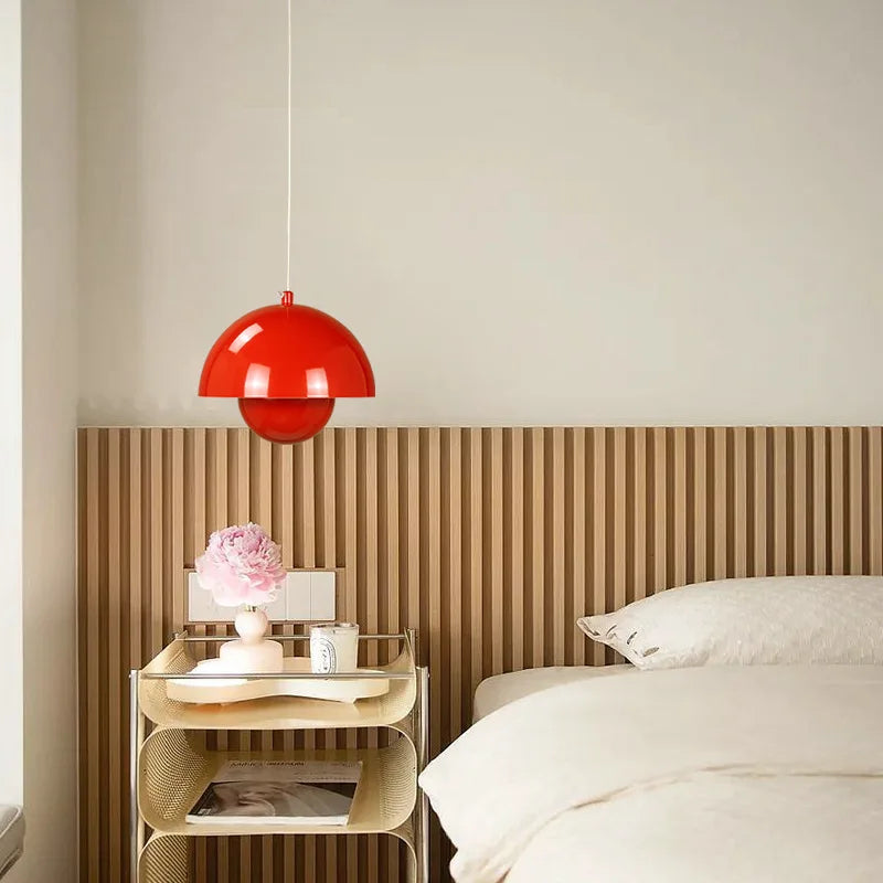 Nordic Bloom: Modern Pendant Light with Dimmable LED & Cream Finish