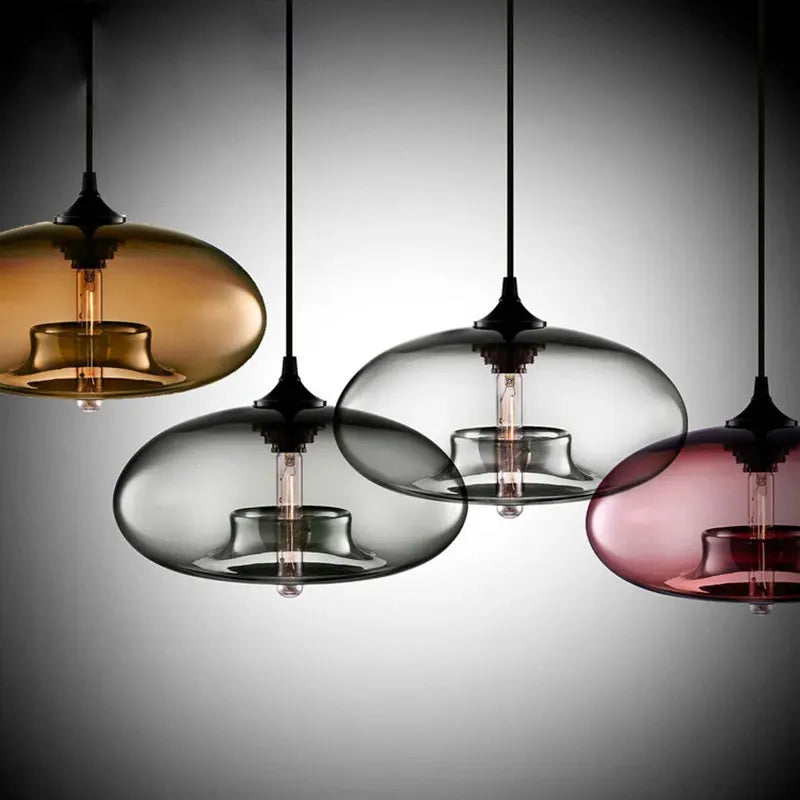 Nordic Creative Loft Glass Pendant Lamps - Industrial Elegance for Kitchen and Restaurant