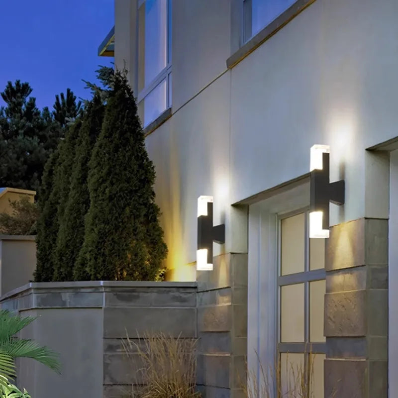 Modern Aluminum PIR Sensor Outdoor Wall Lamp - Waterproof Minimalist Exterior Lighting