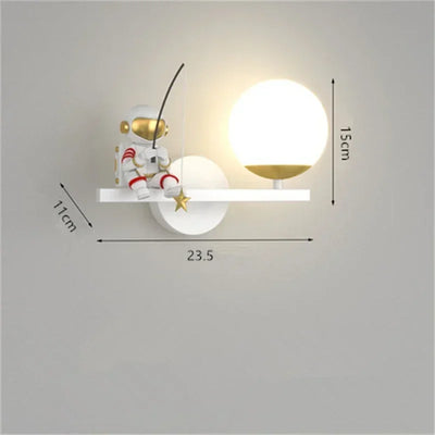 Modern Moon Astronaut Wall Sconce Lamp for Children's Room