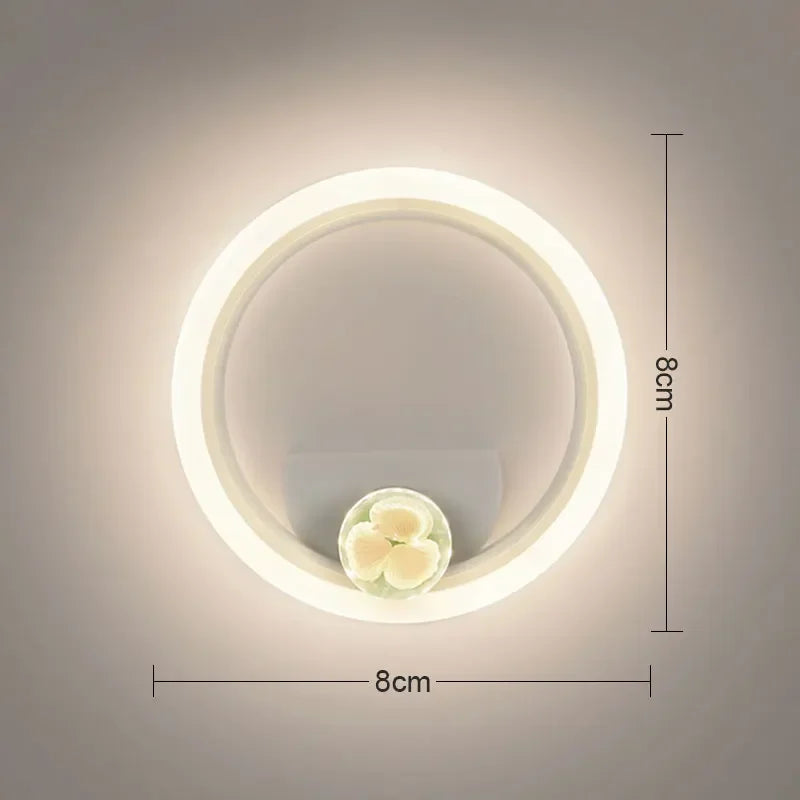 Modern Shell Round LED Wall Light for Indoor Home Lighting in Bedrooms, Living Rooms, Stairs, and Corridors