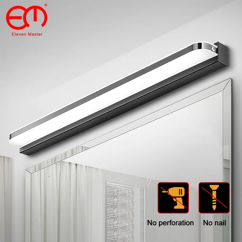 Modern LED Bathroom Mirror Wall Lamp - 9W/12W Stainless Steel Vanity Light Fixture