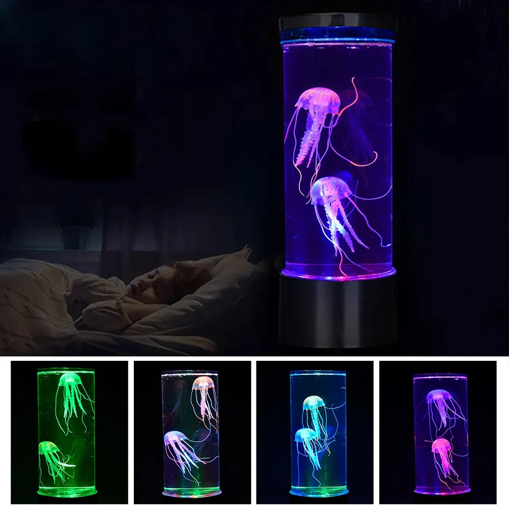 Color Changing Jellyfish Lamp - USB/Battery Powered Night Light for Kids' Bedroom Decor