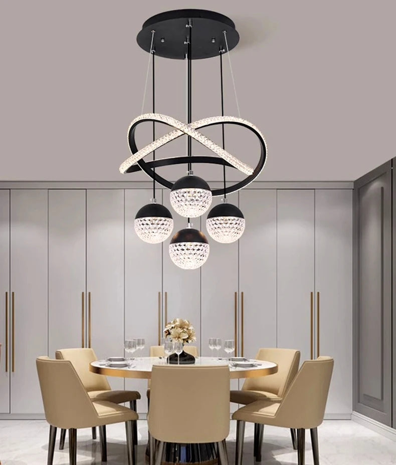 Modern LED Dining Room Chandelier - Elegant Indoor Lighting for Living Room, Bedroom, and Kitchen