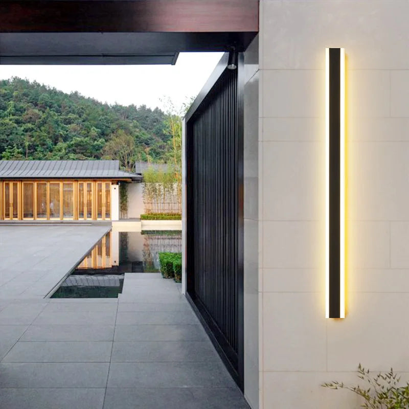 Modern Waterproof Outdoor LED Wall Lamp: IP65 Aluminum Strip Light for Garden, Porch. Sconce Luminaire, 110V-220V