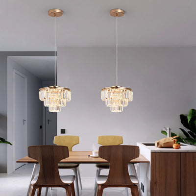 Modern Crystal LED Pendant Lamp - Luxury Ceiling Fixture for Living and Dining Spaces