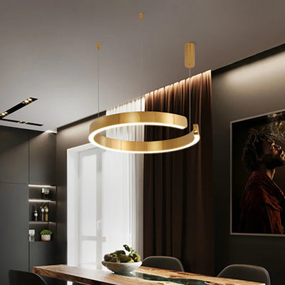 Modern Round Ring Lamp: Ceiling Chandelier Lighting, LED Pendant Light Perfect for Dining Rooms, Bedrooms, Living Rooms