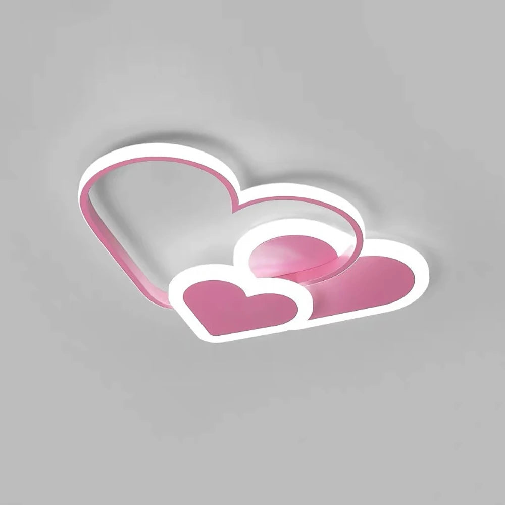 Heart-Shaped Pink Ceiling Spotlight for Children's Room with Remote Control