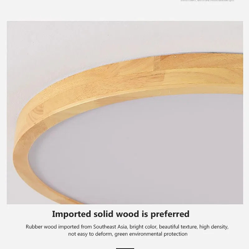 Nordic Ultra-Thin LED Wooden Ceiling Light