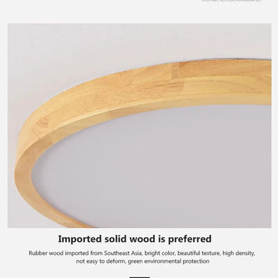 Nordic Ultra-Thin LED Wooden Ceiling Light