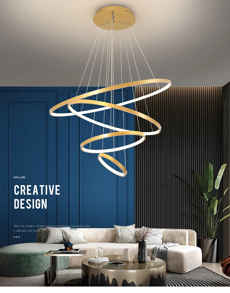 Modern LED Ceiling Chandelier – Stylish Lighting for Villa Living Rooms, Bedrooms, and Dining Areas