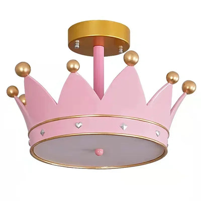 SANDYHA Warm Romantic Pink Crown Ceiling Lights LED Lamp for Bedroom Kids Room Nordic Indoor Decoracion Fixtures